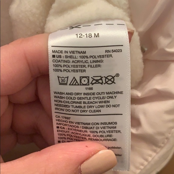 Old navy star silver pink frost free jacket 12-18M - Picture 6 of 6